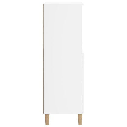 vidaXL Highboard | White | Engineered Wood, Solid Eucalyptus Wood | 110 cm High