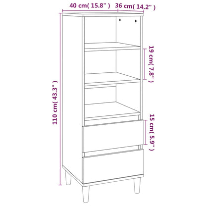 vidaXL Highboard Sonoma Oak 40x36x110 cm Engineered Wood