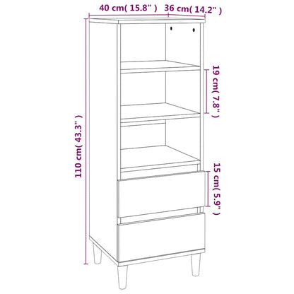 vidaXL Highboard Sonoma Oak 40x36x110 cm Engineered Wood