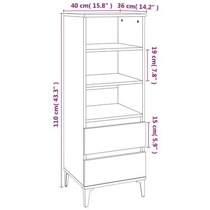 vidaXL Highboard Sonoma Oak 40x36x110 cm Engineered Wood