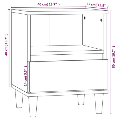 vidaXL Bedside Cabinet Black 40x35x50 cm