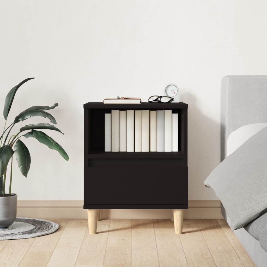 vidaXL Bedside Cabinets 2 pcs Black 40x35x50 cm