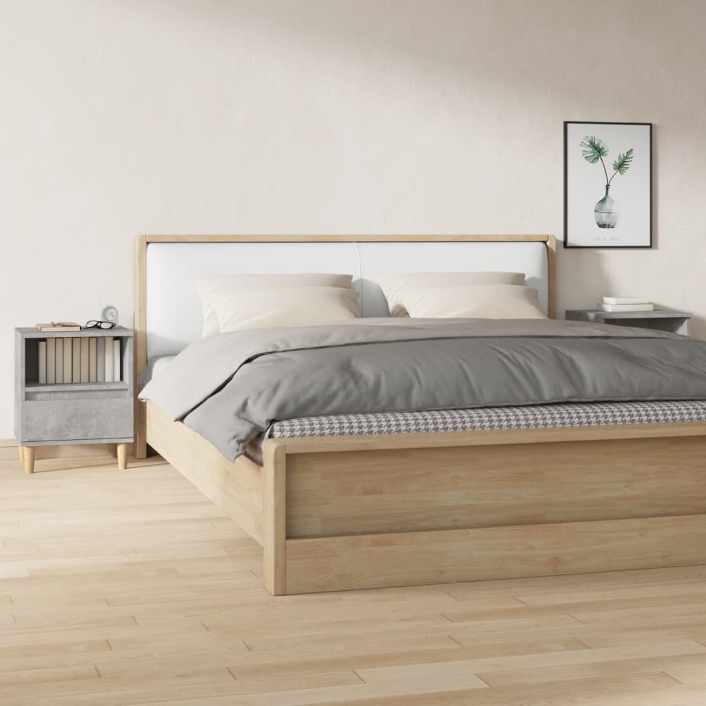 vidaXL Bedside Cabinets 2 pcs Concrete Grey 40x35x50 cm