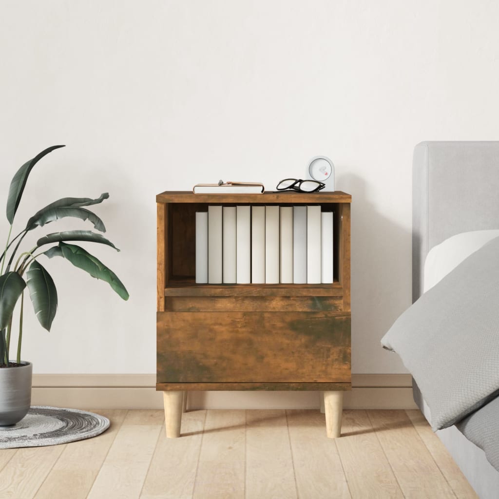 vidaXL Bedside Cabinets 2 pcs Smoked Oak 40x35x50 cm