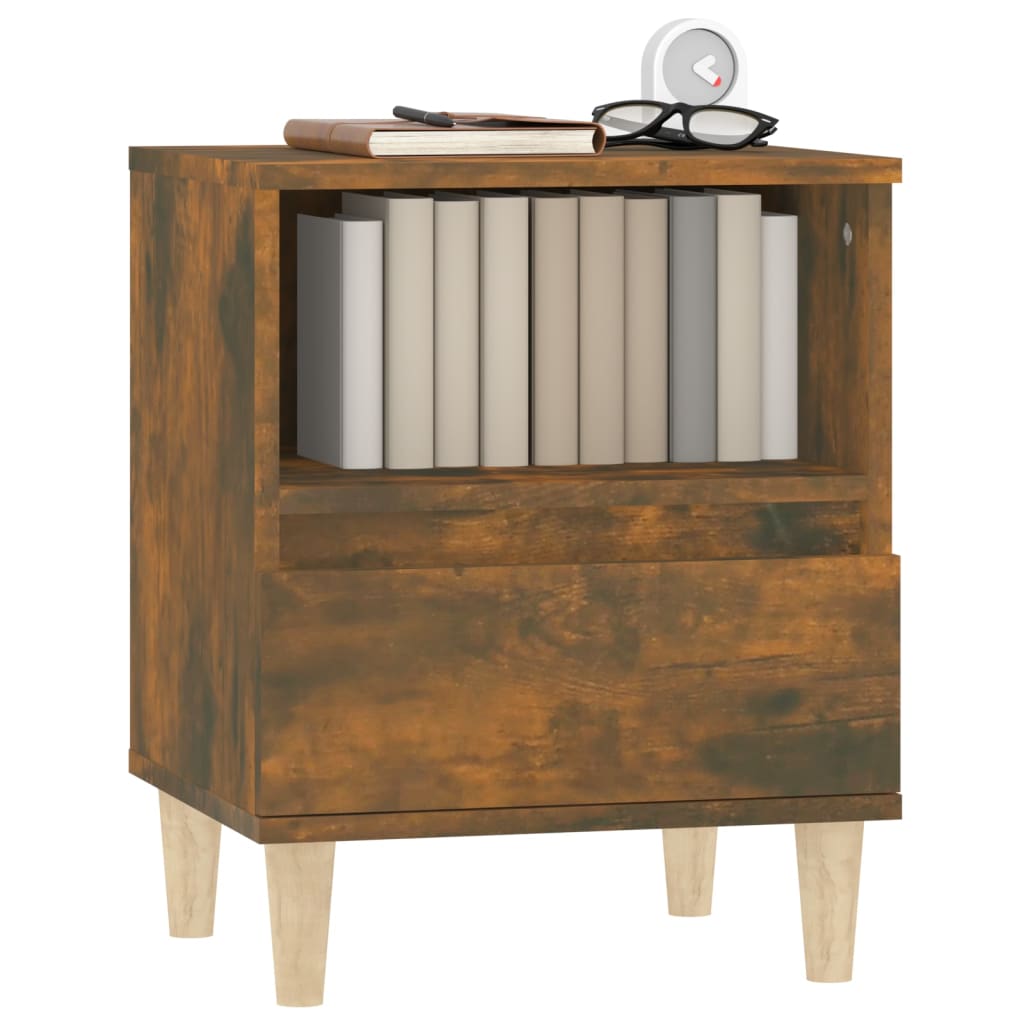 vidaXL Bedside Cabinets 2 pcs Smoked Oak 40x35x50 cm