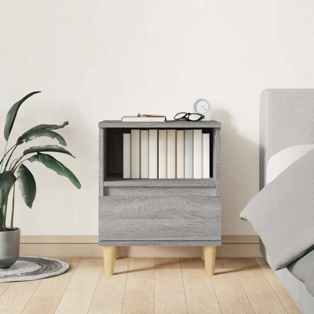 vidaXL Bedside Cabinets 2 pcs Grey Sonoma 40x35x50 cm