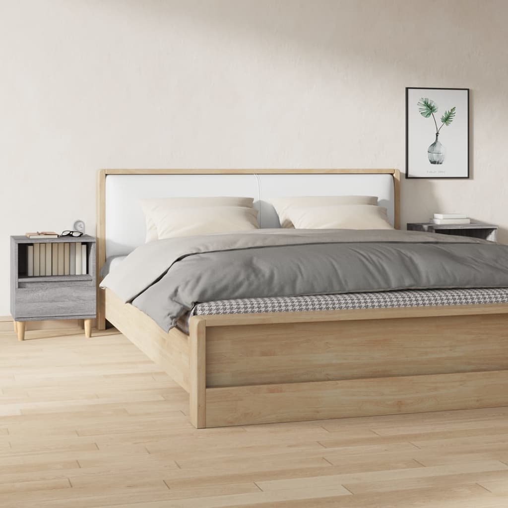 vidaXL Bedside Cabinets 2 pcs Grey Sonoma 40x35x50 cm