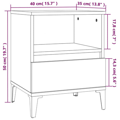 vidaXL Bedside Cabinets 2 pcs White 40x35x50 cm
