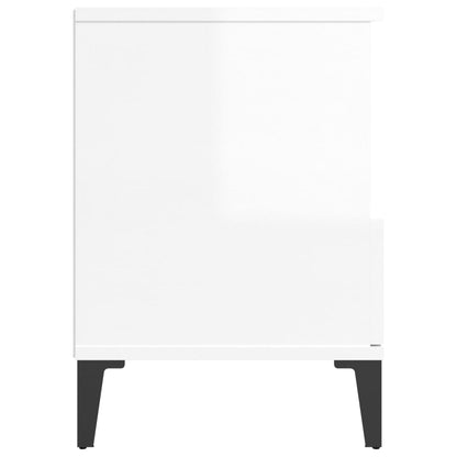 vidaXL Bedside Cabinets 2 pcs High Gloss White 40x35x50 cm