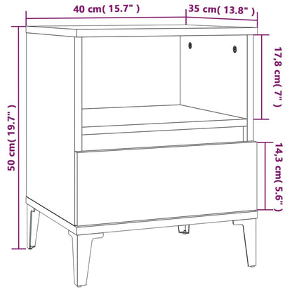 vidaXL Bedside Cabinets 2 pcs High Gloss White 40x35x50 cm