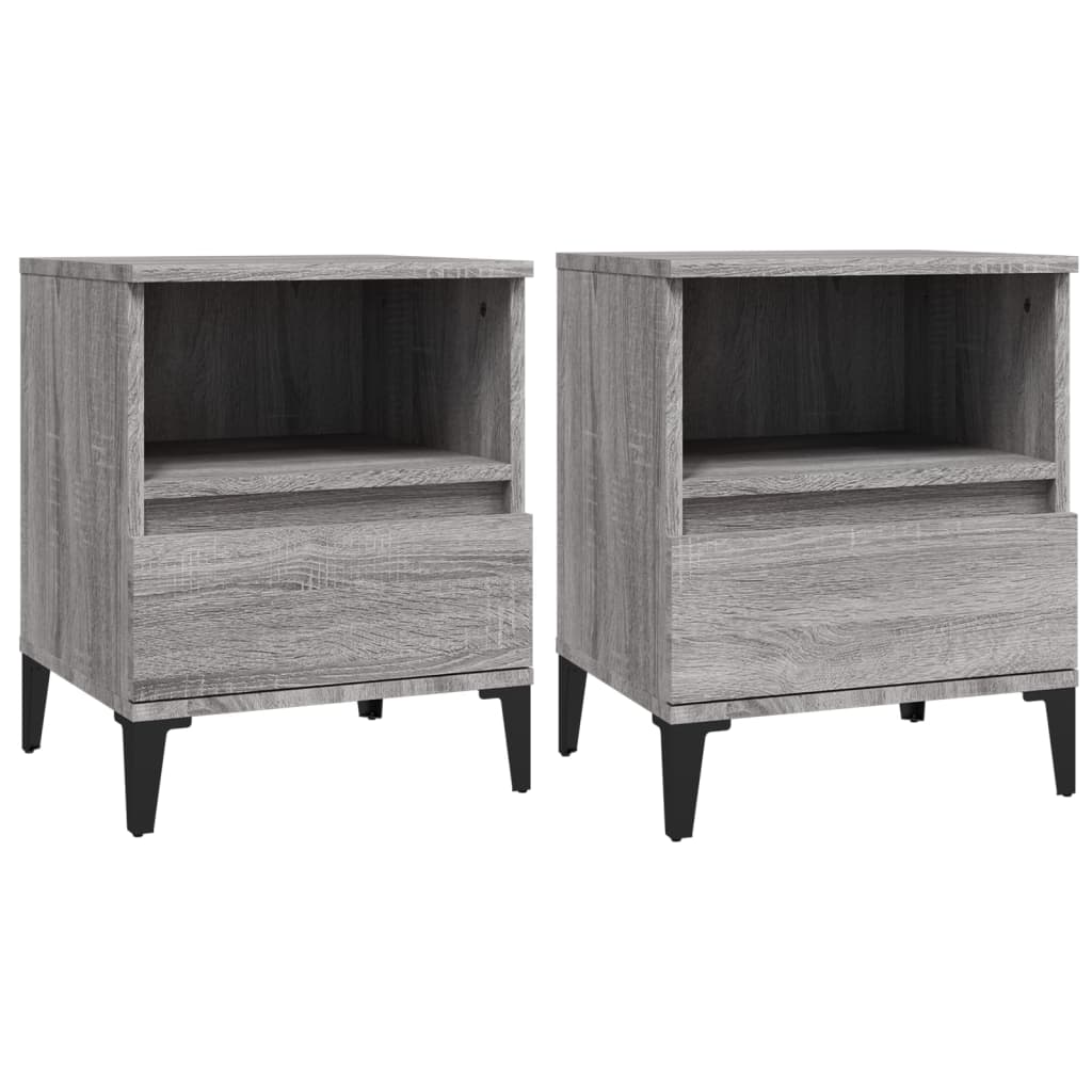 vidaXL Bedside Cabinets 2 pcs Grey Sonoma 40x35x50 cm