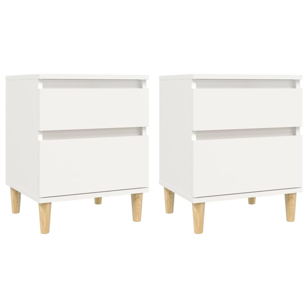 vidaXL Bedside Cabinets 2 pcs White 40x35x50 cm