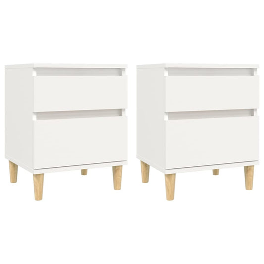 vidaXL Bedside Cabinets 2 pcs White 40x35x50 cm