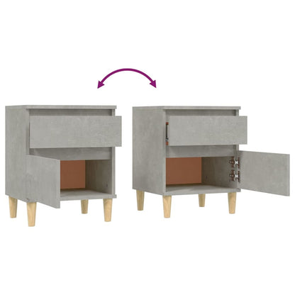 vidaXL Bedside Cabinets 2 pcs Concrete Grey 40x35x50 cm