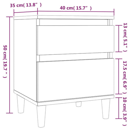 vidaXL Bedside Cabinets 2 pcs Concrete Grey 40x35x50 cm