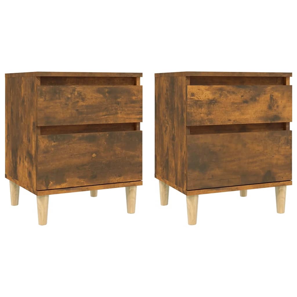 vidaXL Bedside Cabinets 2 pcs Smoked Oak 40x35x50 cm