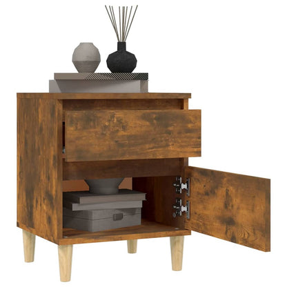 vidaXL Bedside Cabinets 2 pcs Smoked Oak 40x35x50 cm