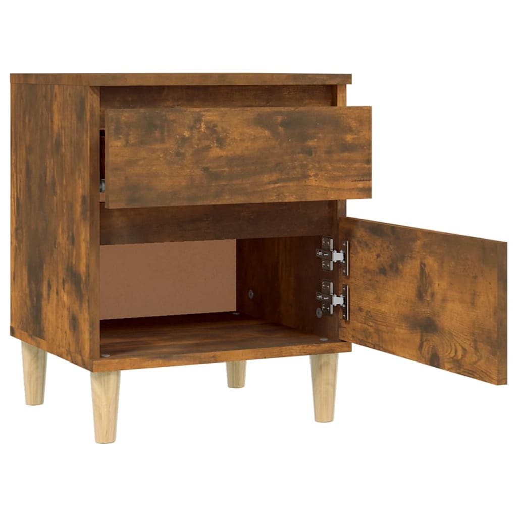 vidaXL Bedside Cabinets 2 pcs Smoked Oak 40x35x50 cm