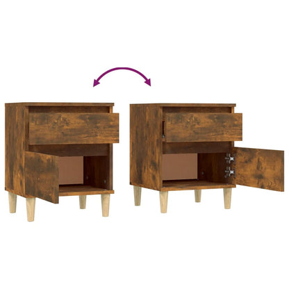 vidaXL Bedside Cabinets 2 pcs Smoked Oak 40x35x50 cm