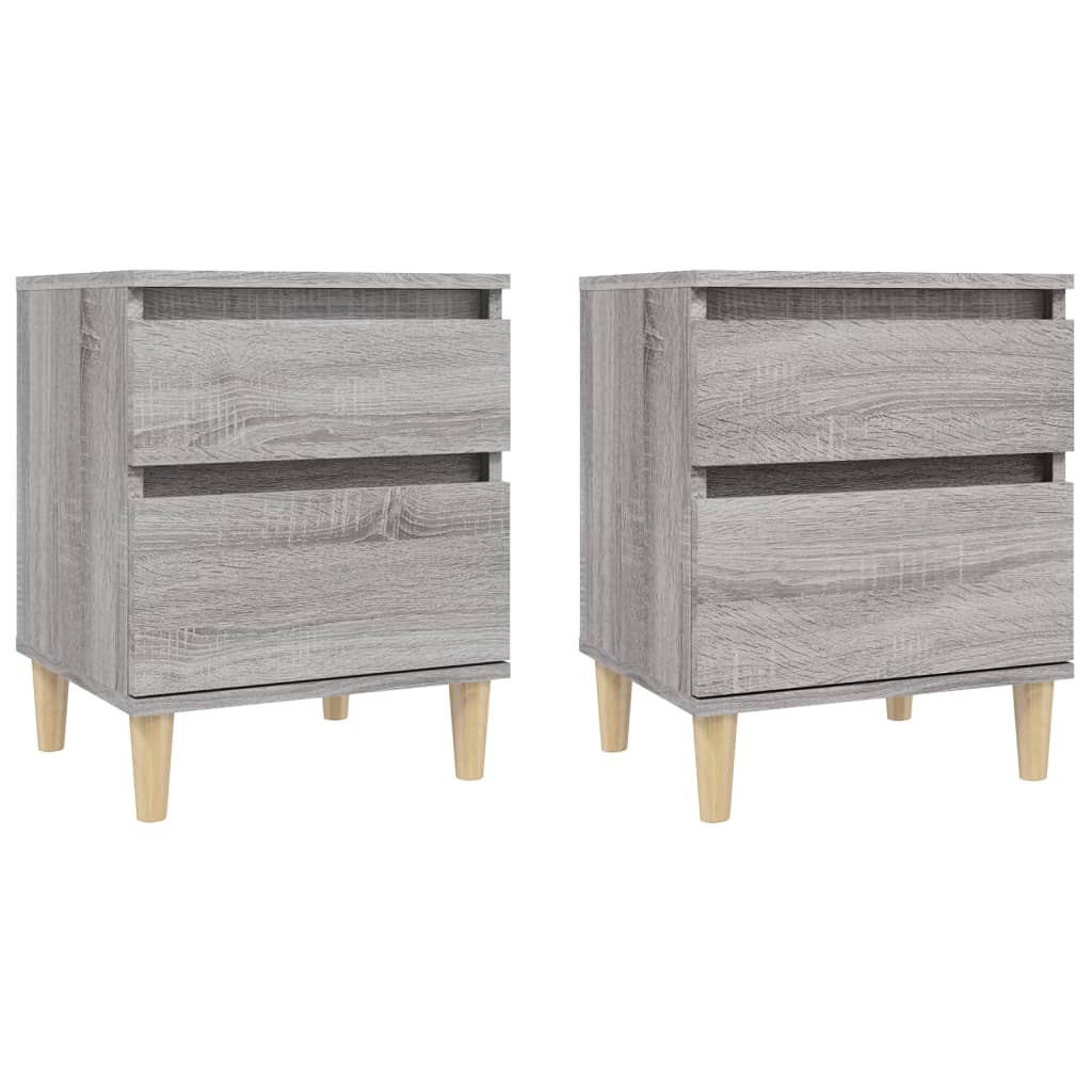 vidaXL Bedside Cabinets 2 pcs Grey Sonoma 40x35x50 cm