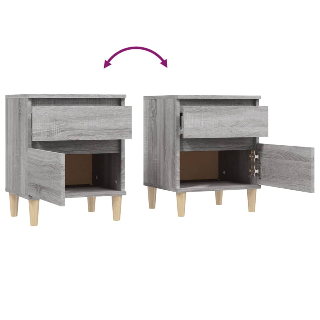 vidaXL Bedside Cabinets 2 pcs Grey Sonoma 40x35x50 cm