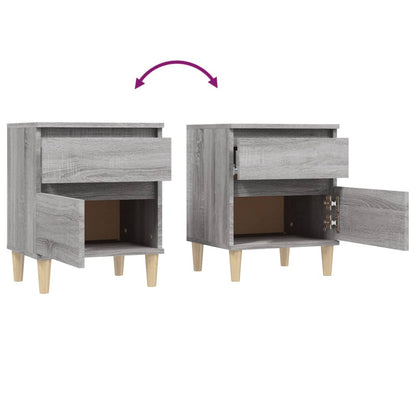vidaXL Bedside Cabinets 2 pcs Grey Sonoma 40x35x50 cm