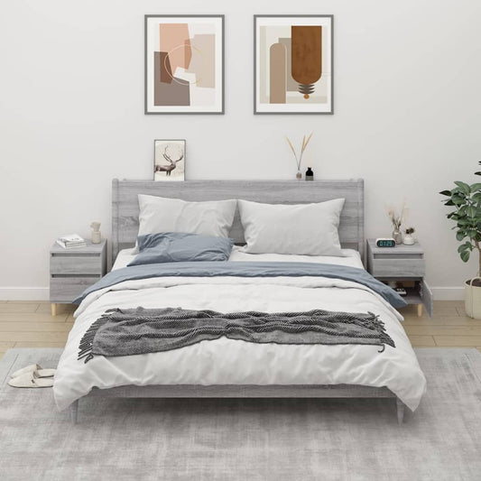 vidaXL Bedside Cabinets 2 pcs Grey Sonoma 40x35x50 cm