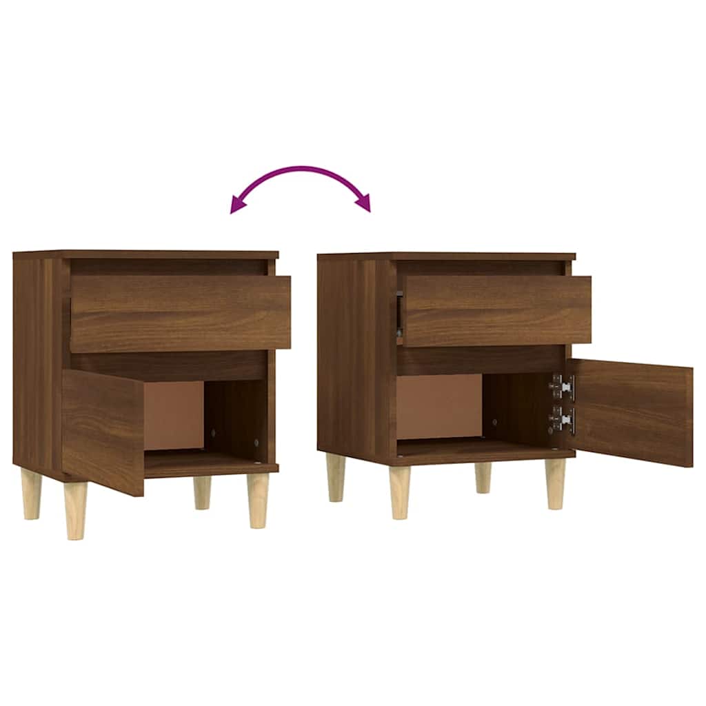 vidaXL Bedside Cabinets 2 pcs Brown Oak 40x35x50 cm