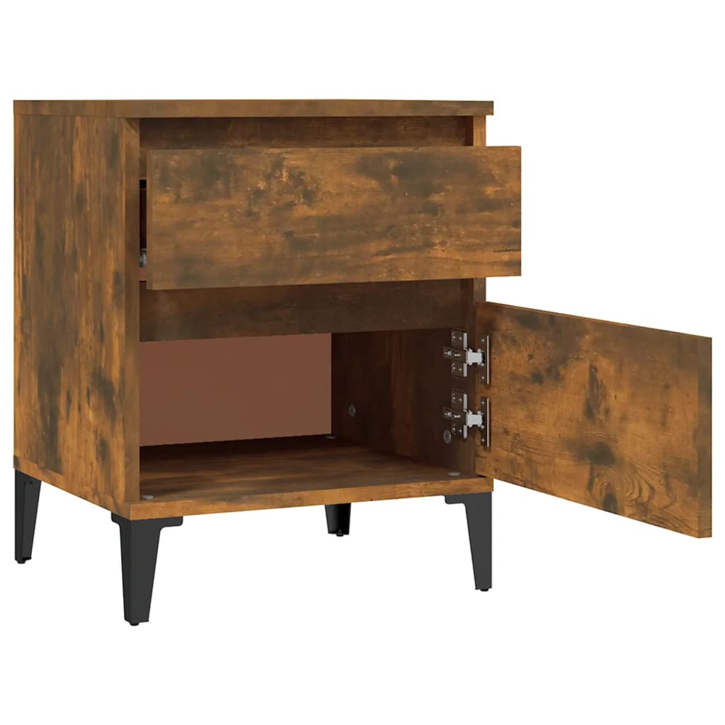 vidaXL Bedside Cabinet Smoked Oak 40x35x50 cm
