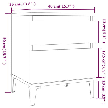 vidaXL Bedside Cabinet Smoked Oak 40x35x50 cm