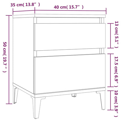 vidaXL Bedside Cabinets 2 pcs Grey Sonoma 40x35x50 cm