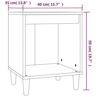 vidaXL Bedside Cabinet Black 40x35x50 cm Engineered Wood