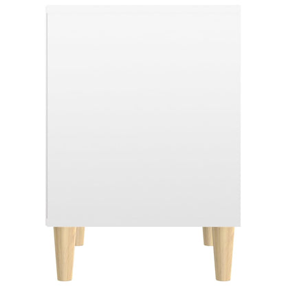 vidaXL Bedside Cabinet High Gloss White 40x35x50 cm Engineered Wood
