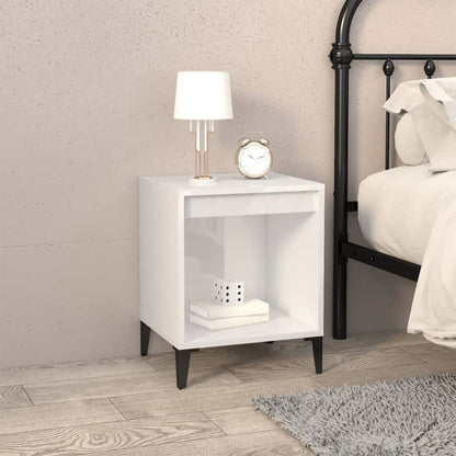 vidaXL Bedside Cabinets 2 pcs High Gloss White 40x35x50 cm