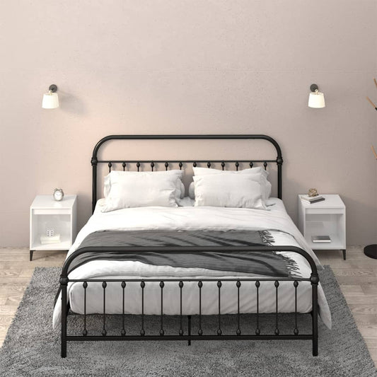 vidaXL Bedside Cabinets 2 pcs High Gloss White 40x35x50 cm
