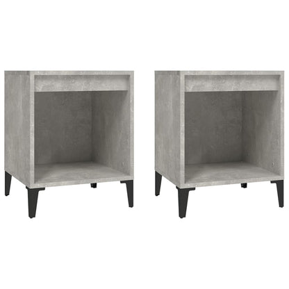 vidaXL Bedside Cabinets 2 pcs Concrete Grey 40x35x50 cm