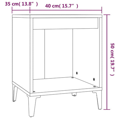 vidaXL Bedside Cabinets 2 pcs Concrete Grey 40x35x50 cm