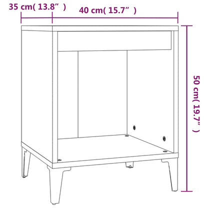 vidaXL Bedside Cabinets 2 pcs Grey Sonoma 40x35x50 cm