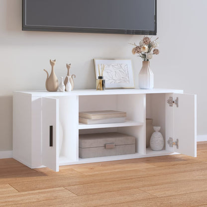 vidaXL TV Cabinet White 100x35x40 cm Engineered Wood