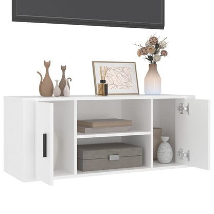 vidaXL TV Cabinet White 100x35x40 cm Engineered Wood