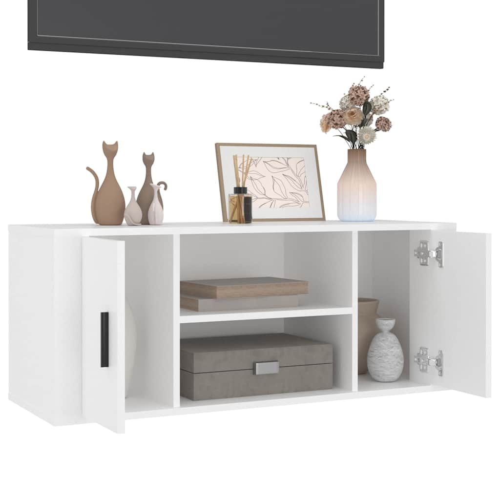 vidaXL TV Cabinet White 100x35x40 cm Engineered Wood