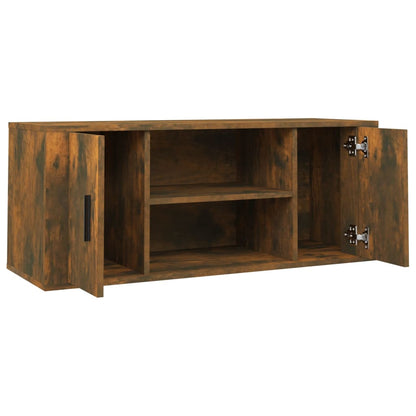 vidaXL TV Cabinet Smoked Oak 100x35x40 cm Engineered Wood
