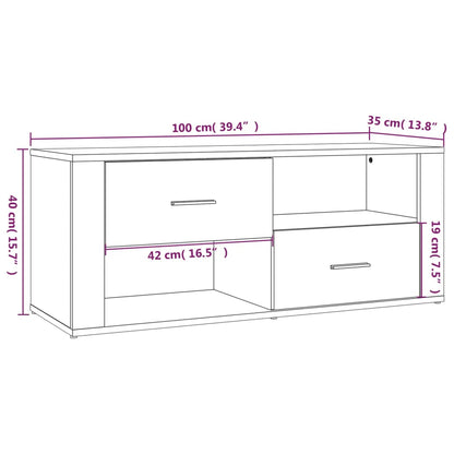 vidaXL TV Cabinet Concrete Grey 100x35x40 cm Engineered Wood