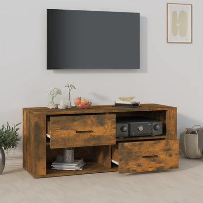vidaXL TV Cabinet Smoked Oak 100x35x40 cm Engineered Wood