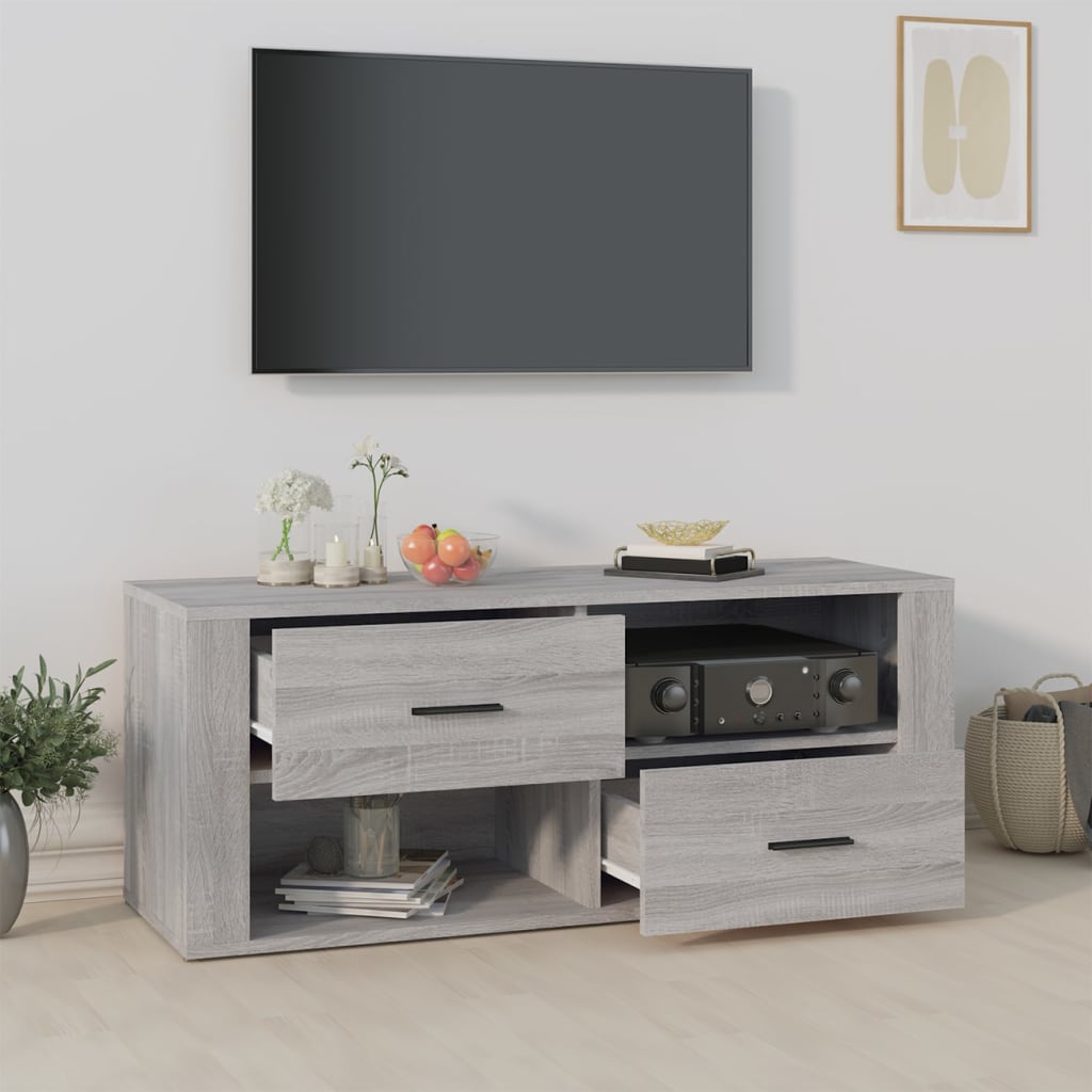 vidaXL TV Cabinet Grey Sonoma 100x35x40 cm Engineered Wood