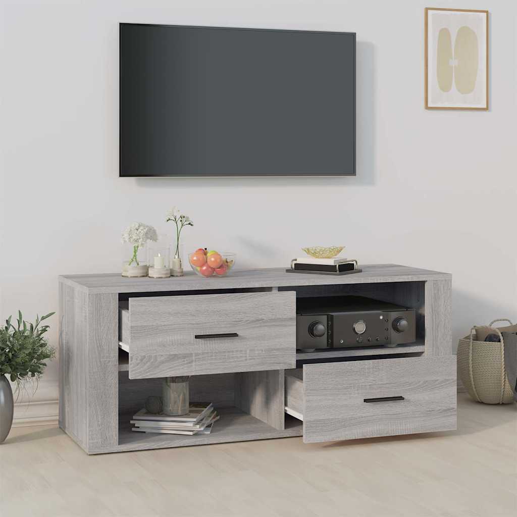 vidaXL TV Cabinet Grey Sonoma 100x35x40 cm Engineered Wood