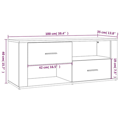 vidaXL TV Cabinet Grey Sonoma 100x35x40 cm Engineered Wood
