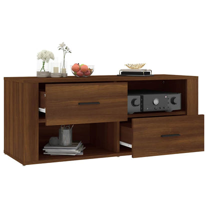 vidaXL TV Cabinet Brown Oak 100x35x40 cm Engineered Wood