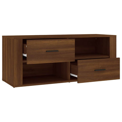 vidaXL TV Cabinet Brown Oak 100x35x40 cm Engineered Wood