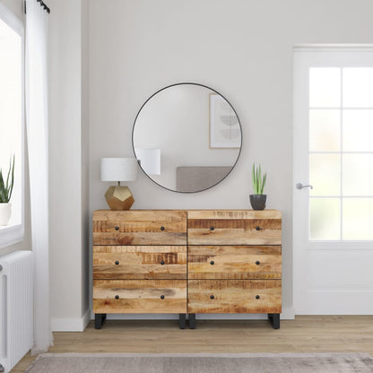 vidaXL Sideboards 2 pcs 60x33x75 cm Rough Mango Wood